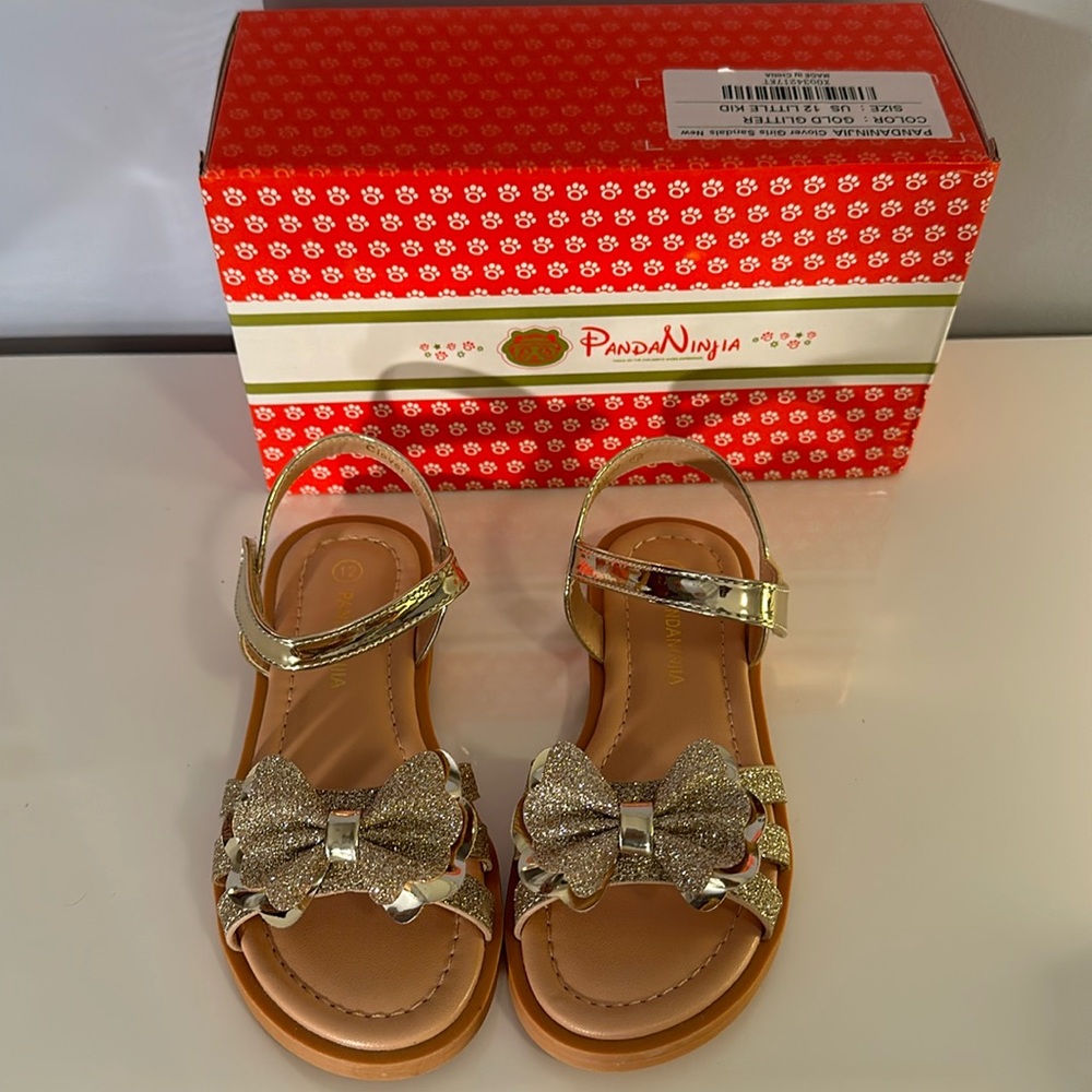 Dress sandles, little girls , size 12, gold